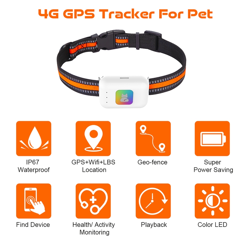 Pet Gps Tracker Collar - Pelacak Hewan Peliharaan GPS dengan Lampu